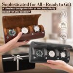 LUXREVE Travel Watch Case 3 Slots - Brown - Image 5